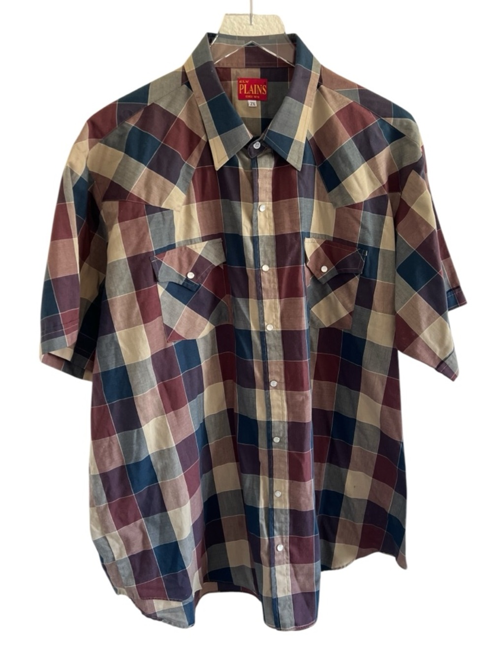ELY Plains Western Short Sleeve Plaid Shirt